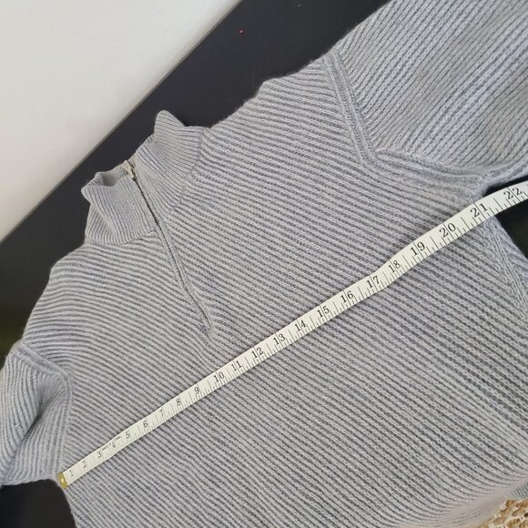 Loro Piana Men's 1/4 Quarter Zip Sweater Blue 100% Cashmere Size 52 - Picture 6 of 11